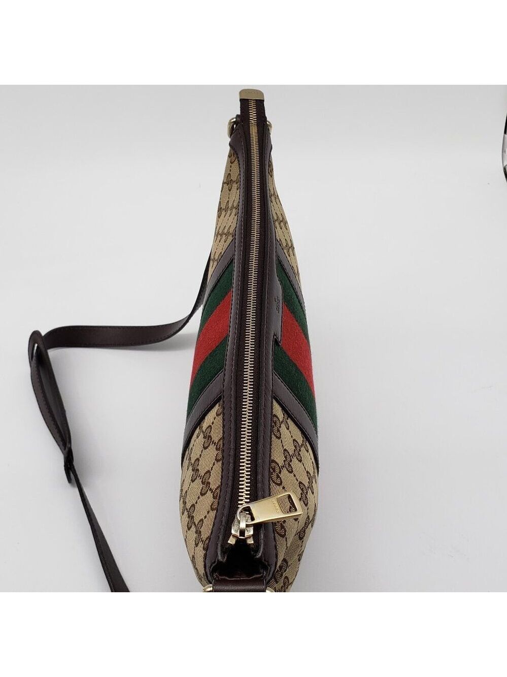 Authentic Gucci Ophidia GG Supreme Crossbody/Web Stripe Canvas Shoulder Bag - Picture 6 of 16